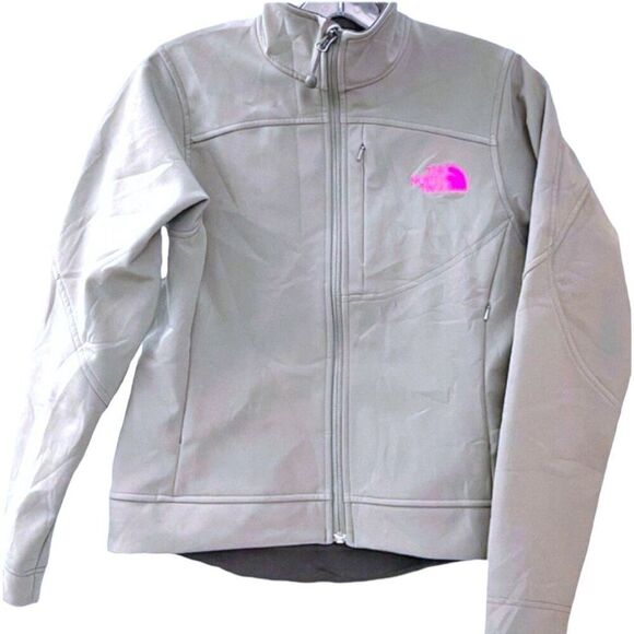 THE NORTH FACE Apex Bionic Soft Shell Fleece  Jacket Full Zip Grey & Pink XS - Picture 2 of 7